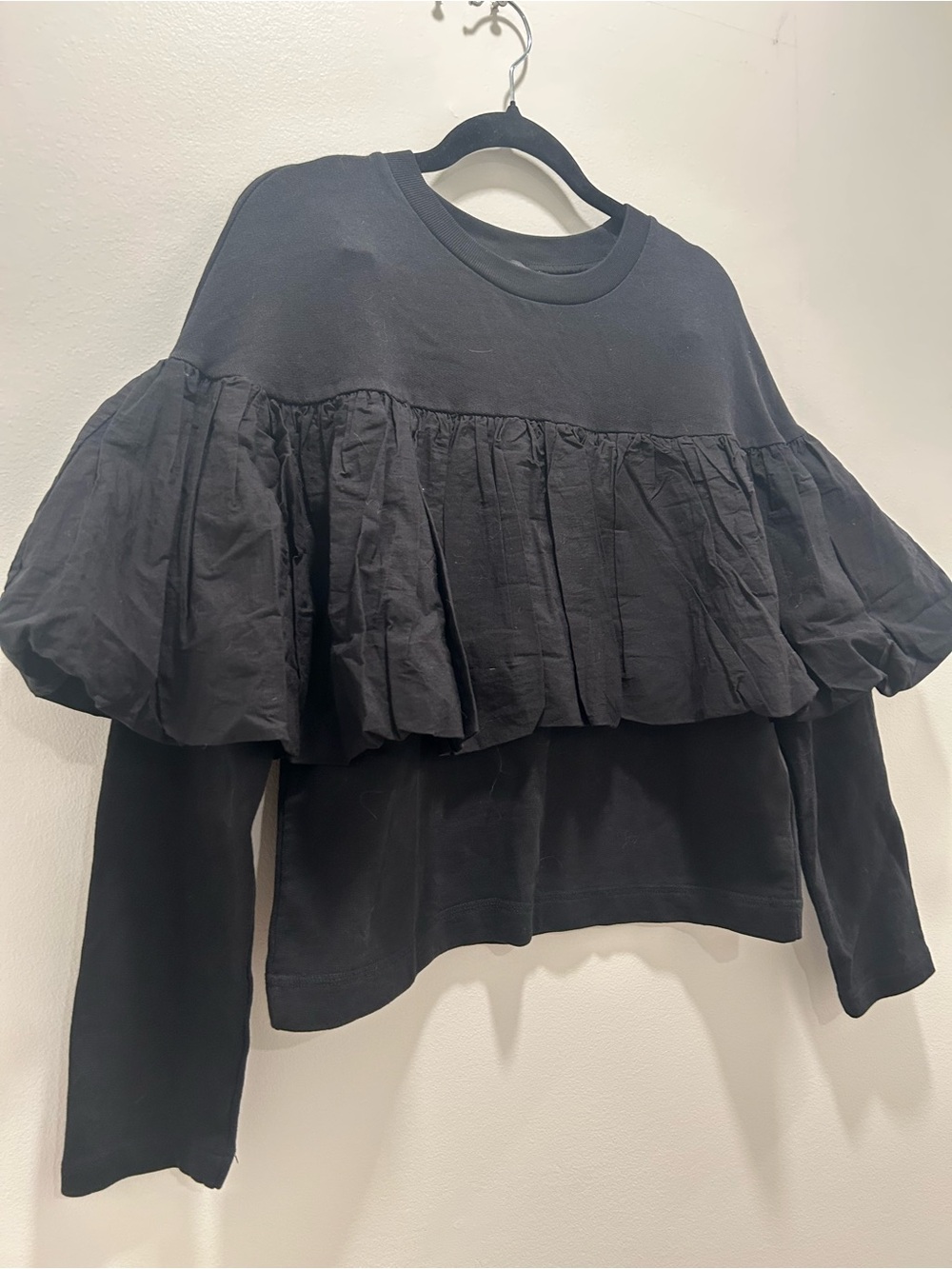 Zara Black Ruffle Detail Pullover - Picture 3 of 6